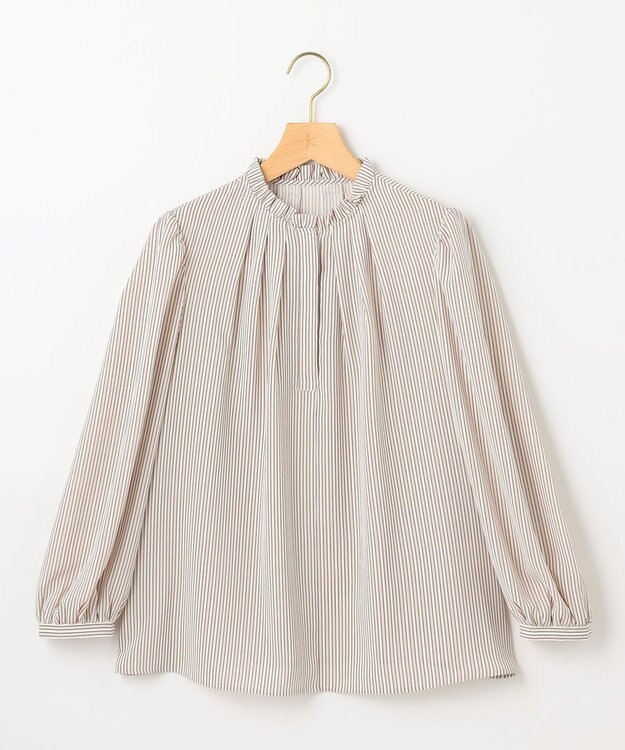 組曲 S ライトデシンフリル襟 ブラウス ベージュ系1