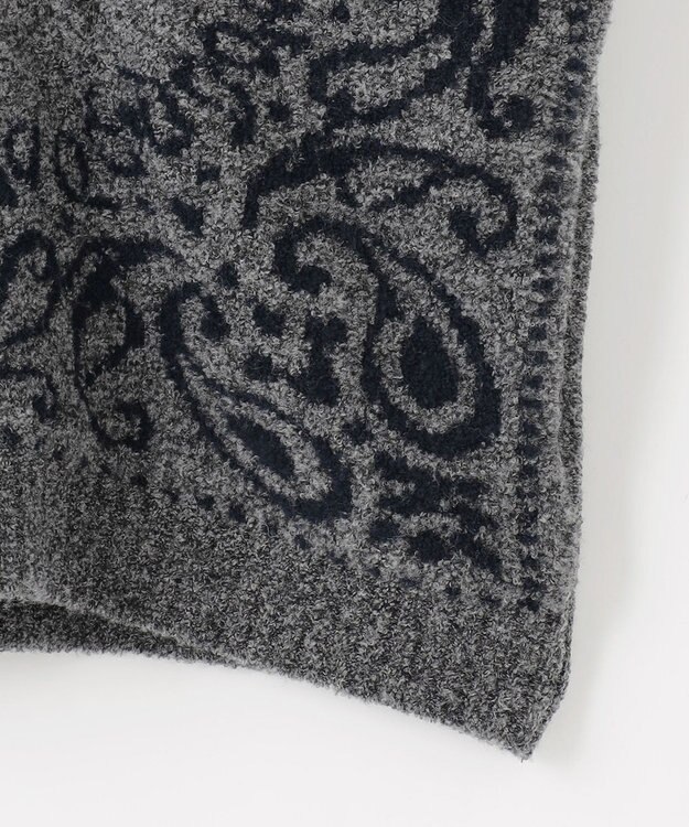 JOSEPH ABBOUD 【インポート素材/ソフトな肌触り/軽量】MOUSSE ペーズリー柄ショール カーディガン グレー系7