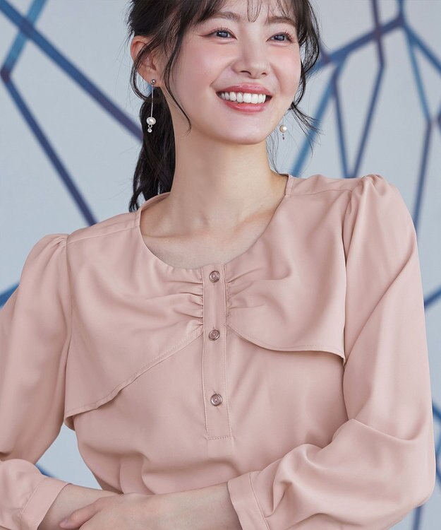 Tiaclasse L リボン風ブラウス ピンク