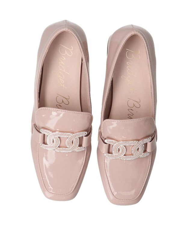 Bridget Birkin 【Bridget Birkin】パールヒールビジューバックルローファー ベージュエナメル