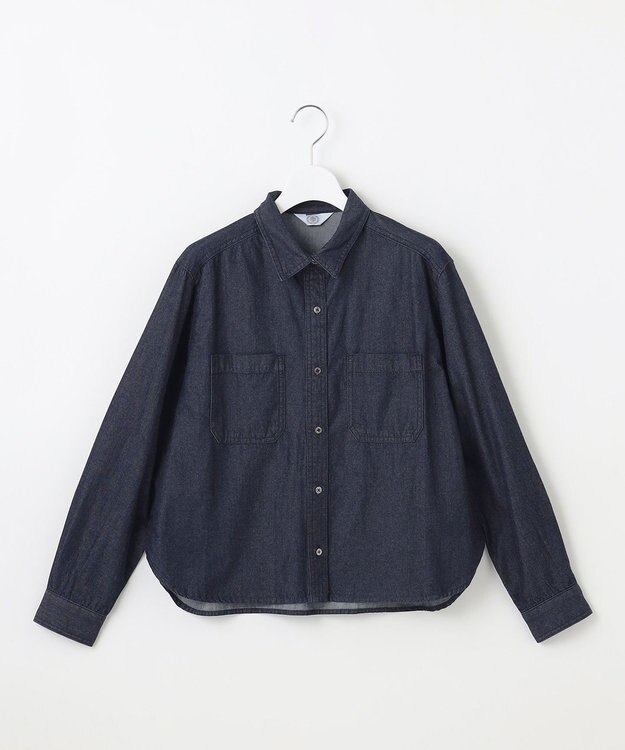 J.PRESS LADIES 【洗える】5ozバージラコンパクト デニムシャツ インディゴ系