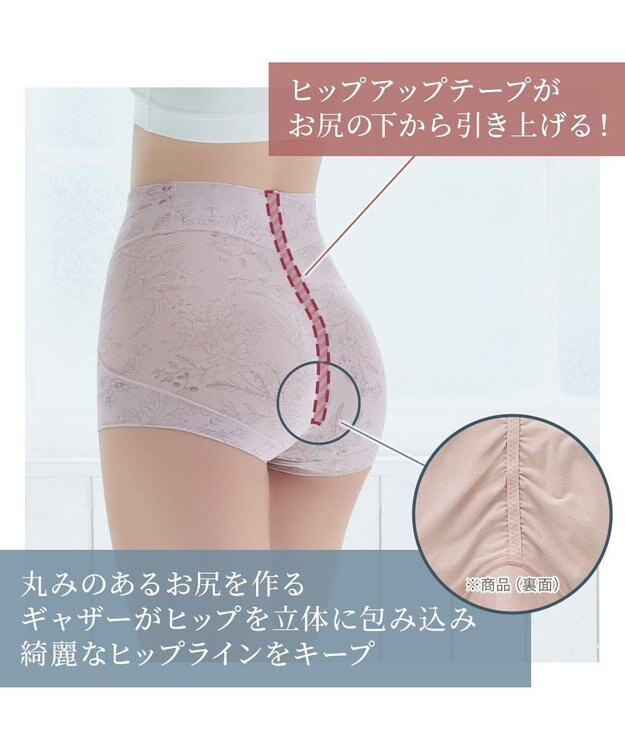 BRADELIS New York 【Yukine inc. 】ゆきねえ365綿混モアらくすっぽりショーツ23 フラワーモーヴ