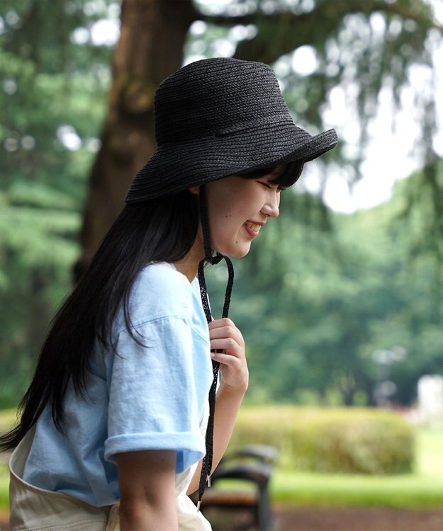 石田製帽 ペーパーブレード 3WAY ソフトセーラハット(汚れ防止テープ付き）〈折り畳めるサイズ調整可〉 ブラック