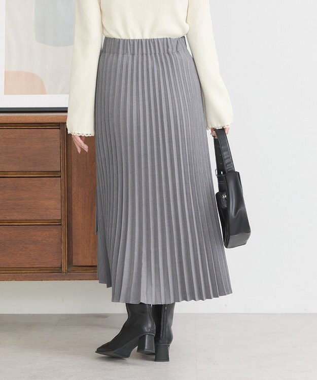 earth music&ecology ミックスプリーツスカート Gray