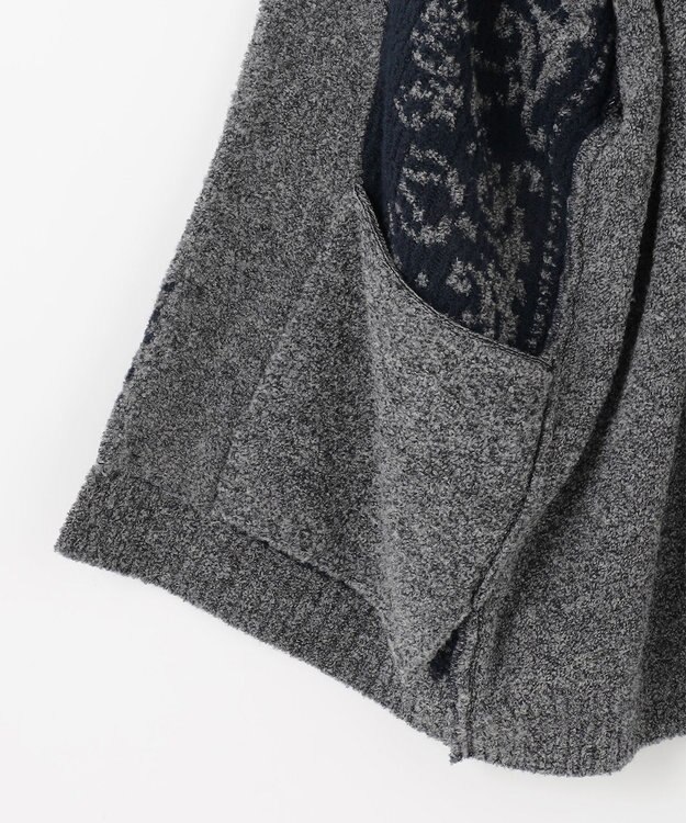 JOSEPH ABBOUD 【インポート素材/ソフトな肌触り/軽量】MOUSSE ペーズリー柄ショール カーディガン グレー系7