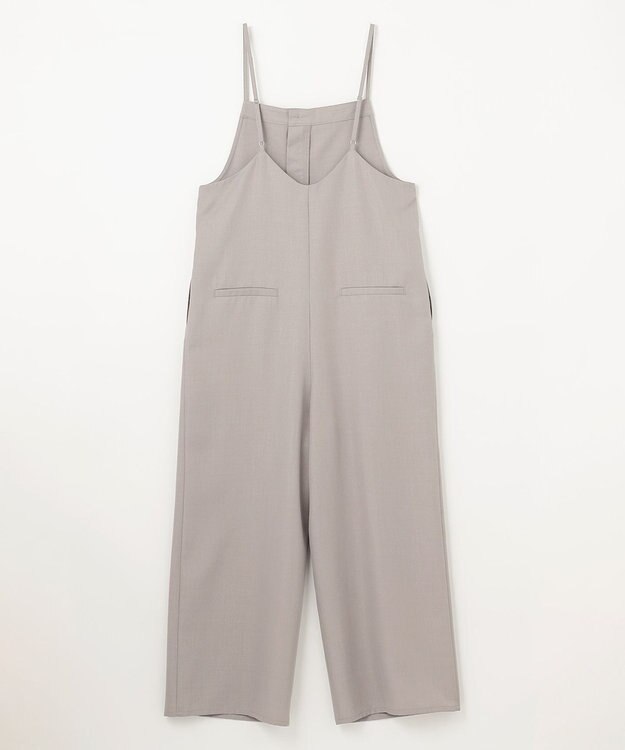 ANY フロントジップサロペット ライトグレー