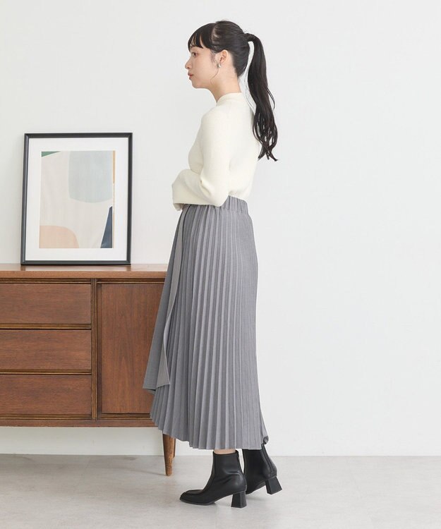 earth music&ecology ミックスプリーツスカート Gray