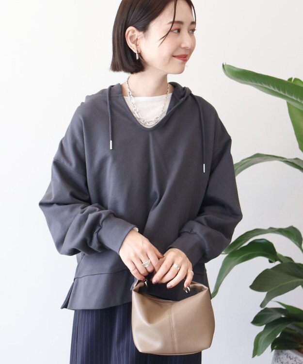 AMERICAN HOLIC スキッパー裏毛パーカー Charcoal Gray