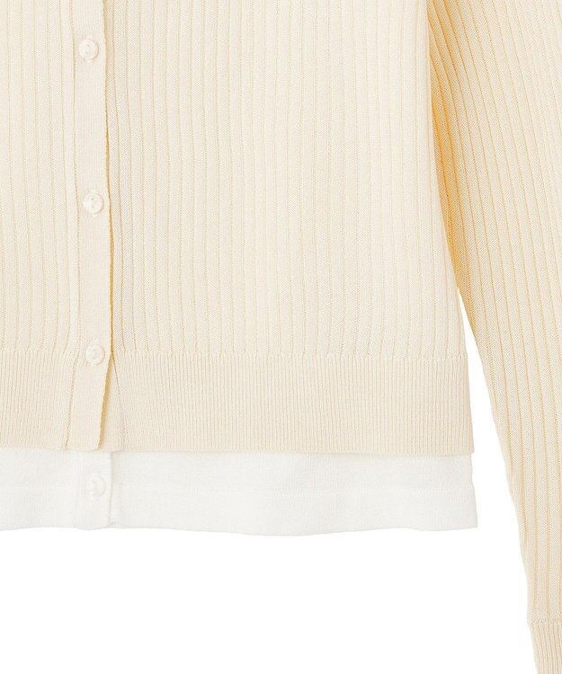 CRAFT STANDARD BOUTIQUE レイヤードポロ衿カーディガン Ivory