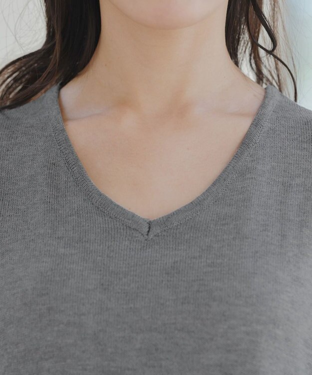 Tiaclasse 【洗える】カシミヤ混ニットチュニック グレー