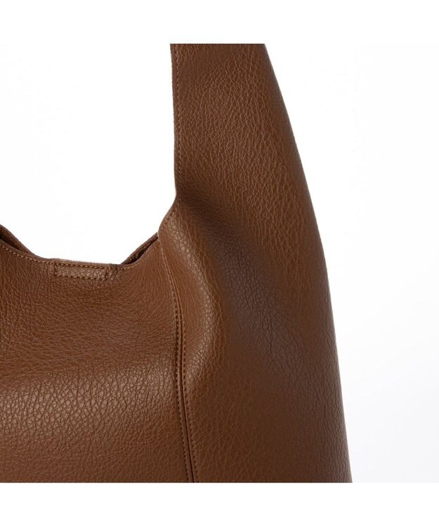 UNBILLION カシュカシュ cachecache / セミ合皮ホーボーバッグＬ ブラウン