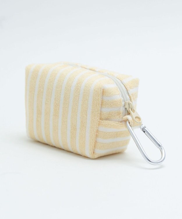 WEGO カラーストライプポーチ イエロー