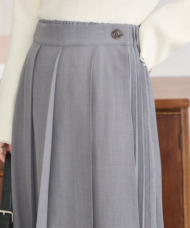 earth music&ecology ミックスプリーツスカート Gray