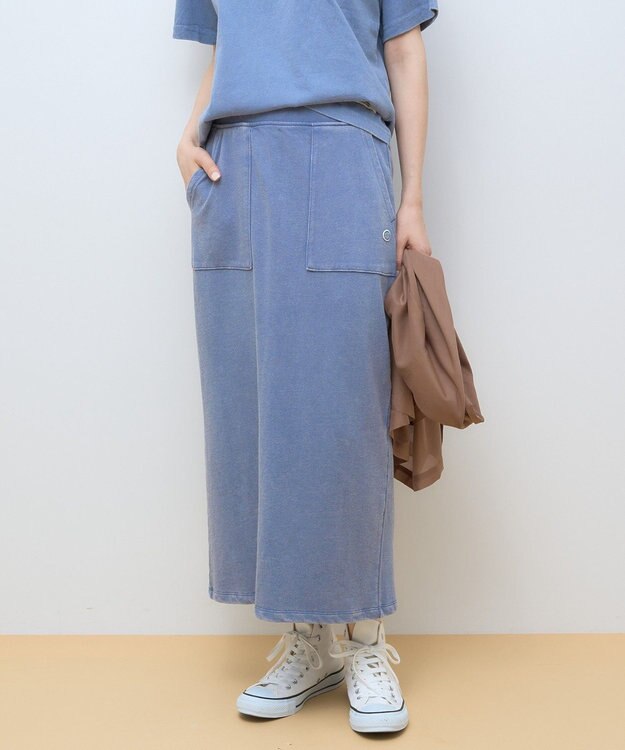 AMERICAN HOLIC DISCUS 加工裏毛ナロースカート Blue