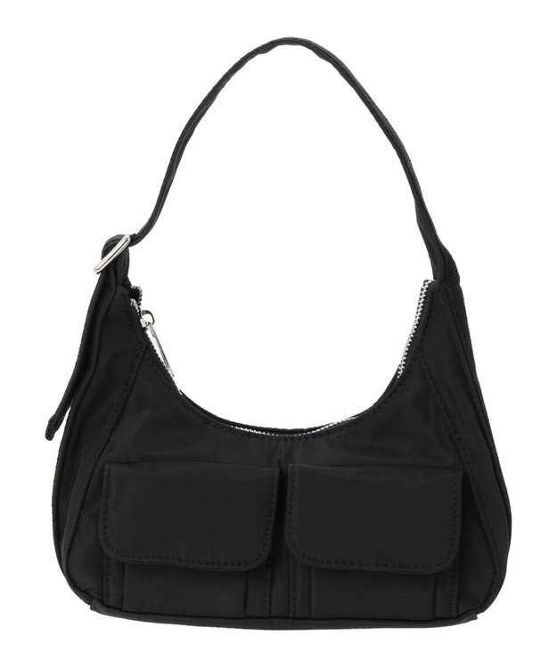 Green Parks ・ＱＵＯＮ　ダブルポケットホーボーバッグ Black