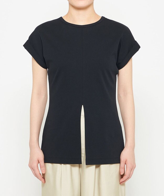 uncrave ダブルフェイスジャージー 2WAYスリットトップス ブラック