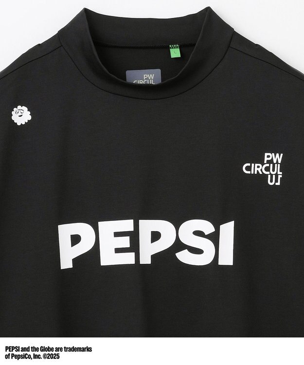 PW CIRCULUS 〈Pepsiコラボ〉【UNISEX】Pepsi 9-LOGO モックネックT ブラック系