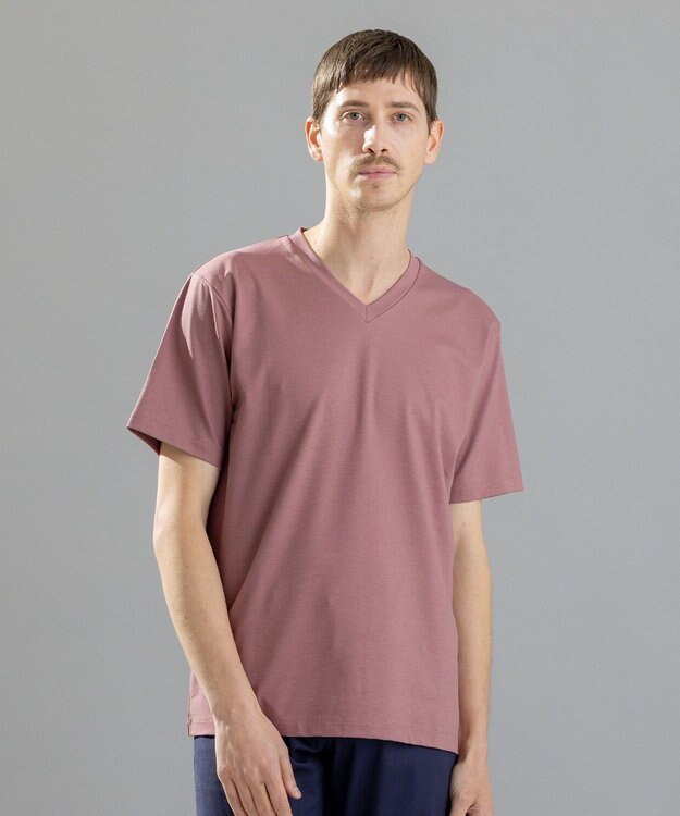 JOSEPH HOMME コンパクトストレッチジャージー　ＶネックＴシャツ ピンク系