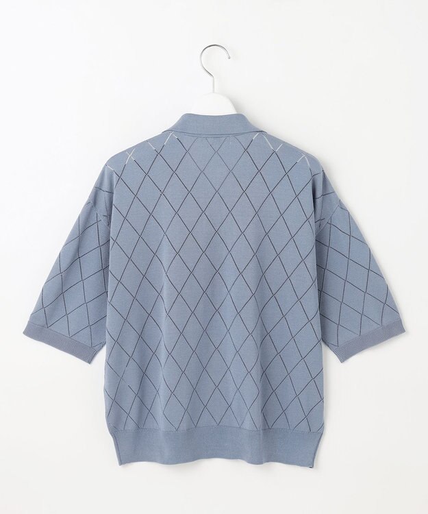 J.PRESS LADIES 【洗える・抗菌防臭】COTTON POLYESTER ポロ ニット ソフトブルー系