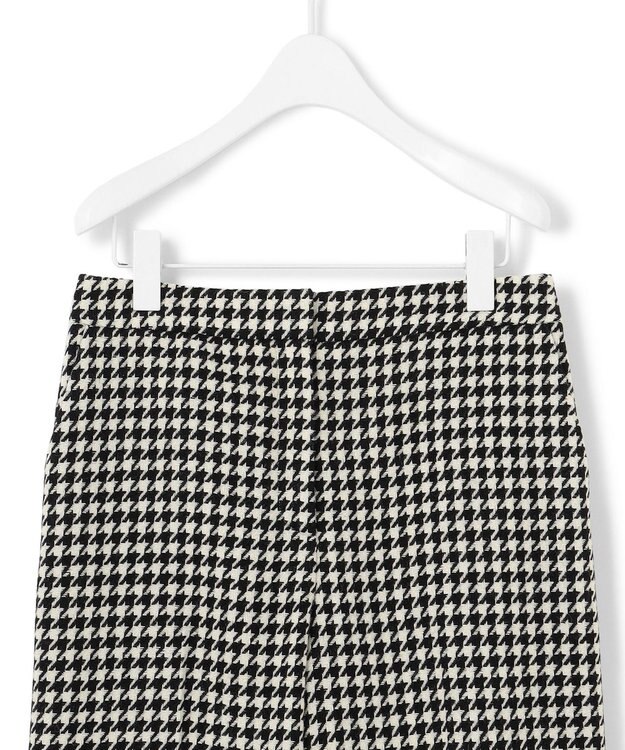 ICB L ハウンドトゥースツイード ワイドストレートパンツ オフホワイト×ブラック系