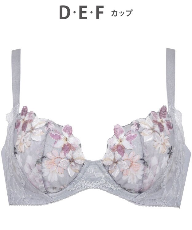 WACOAL 【重力に負けないバストケアBra】 ブラジャー バストを重力から守る まる胸キープ 脇高設計 サイドから背中のラインすっきり レディース BRB414 /ワコール チャコールグレー