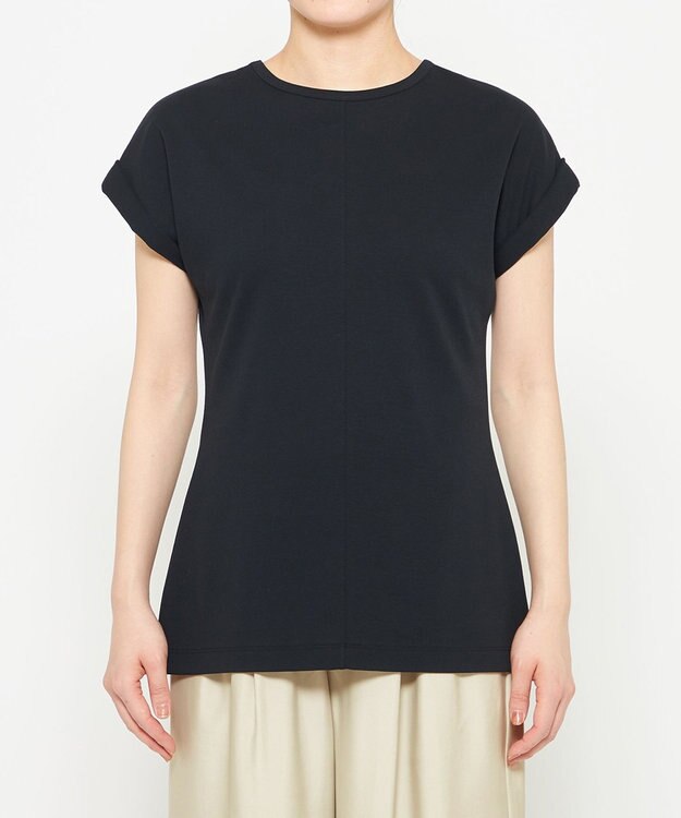 uncrave ダブルフェイスジャージー 2WAYスリットトップス ブラック