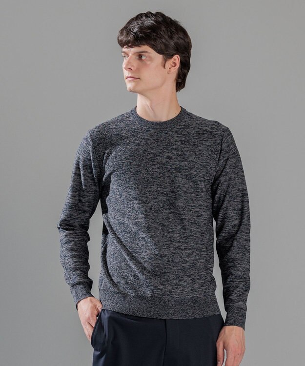 JOSEPH HOMME レクサスムリネ　クルーネックニット ネイビー系