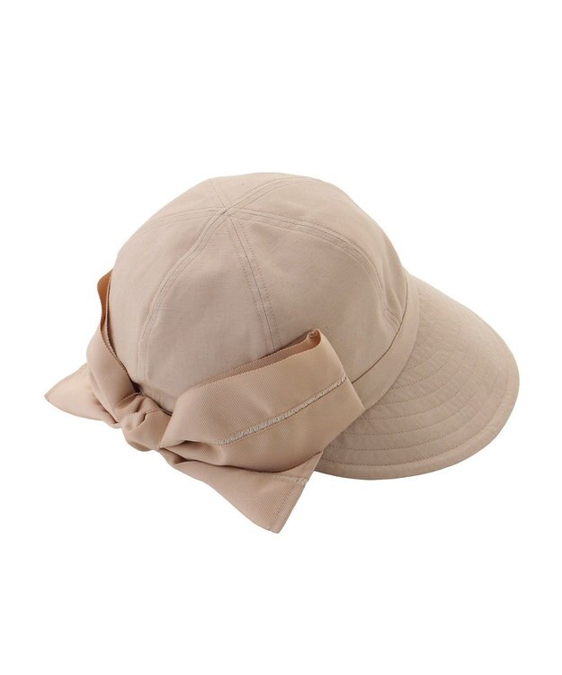 MOONBAT 【遮光100％/遮熱/UV】HIROKO KOSHINO(ヒロコ コシノ)遮光 リボンジョッキー 帽子 ゆったりMサイズ 手洗い可能/サイズ調整可能 ベージュ