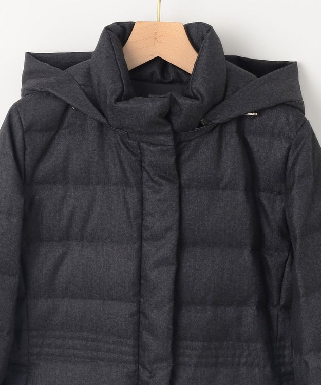 組曲 S ライトタフタショートダウンコート チャコールグレーツイード系5