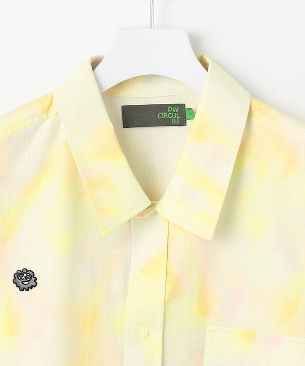 PW CIRCULUS 【MEN】タイダイ柄 メッシュポケットシャツ ゴルフ イエロー系5