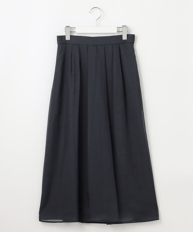 J.PRESS LADIES L 【洗える】ブライトスパンボイル スカート ネイビー系