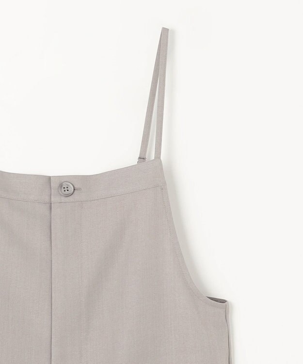 ANY L フロントジップサロペット ライトグレー