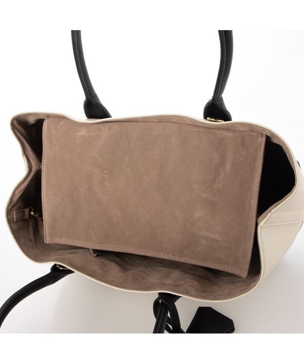 UNBILLION cachecache ショルダー付きパーテーション合成皮革トートL ブラックミックス