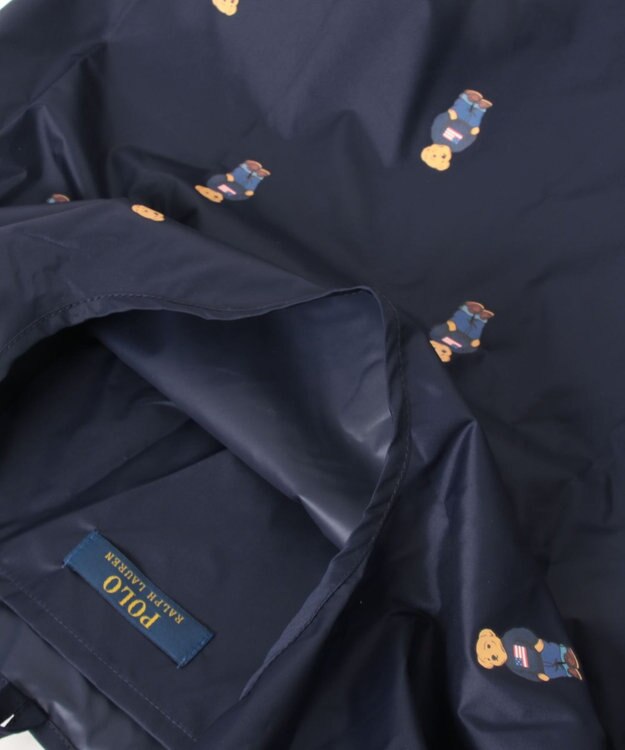 MOONBAT POLO RALPH LAUREN ベルト付きレインバッグ ポロベア総柄／撥水 透湿 ネイビーブルー