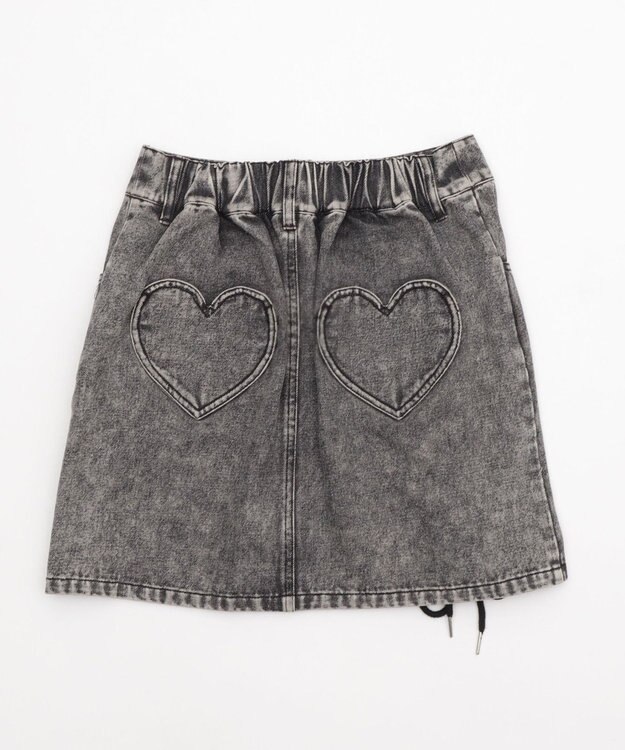 WEGO レースアップハートポケットデニムスカパン デニムブラックソノタ