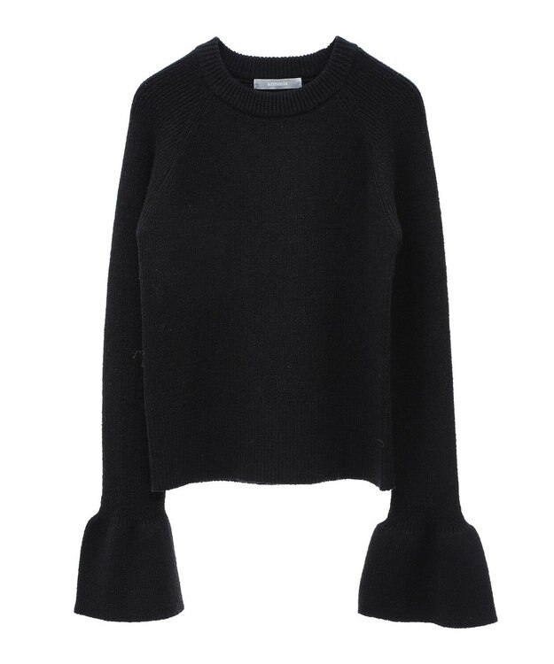 Green Parks armonia．袖フレアニットプルオーバー Black