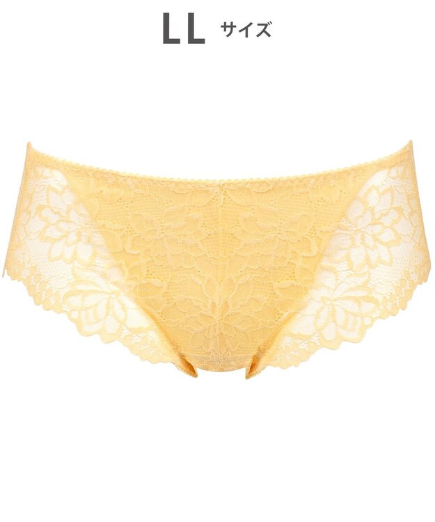 WACOAL サニタリーショーツ 【GOCOCi ゴコチ】 「普通~多い日」に対応 後ろまでしっかりカバー 羽付きナプキン対応 総レース 生理用ショーツ はきこみ丈あさめ レディース PGG198 /ワコール イエロー