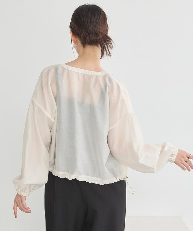 earth music&ecology シアーショートシャツブルゾン Off White