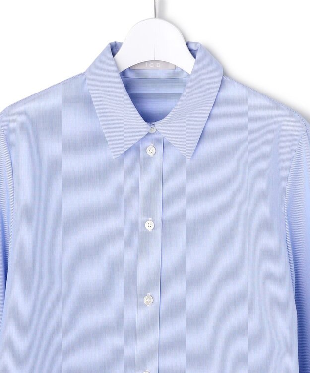 ICB 【先行予約・2WAY】 クリーンブロード タイ付きシャツ ブルーストライプ