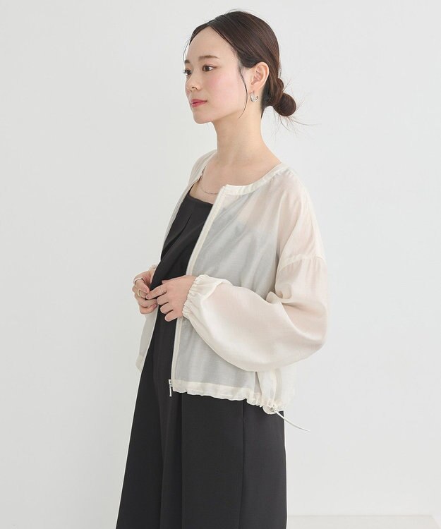 earth music&ecology シアーショートシャツブルゾン Off White