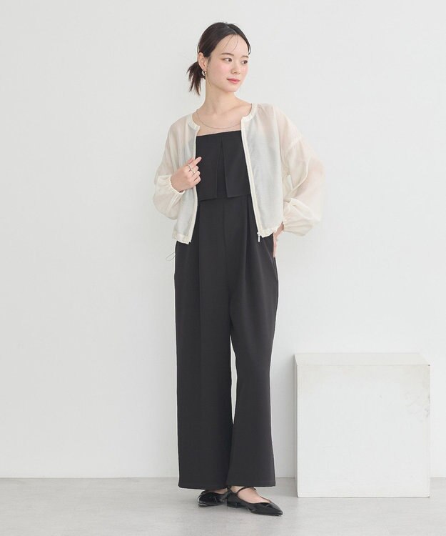 earth music&ecology シアーショートシャツブルゾン Off White