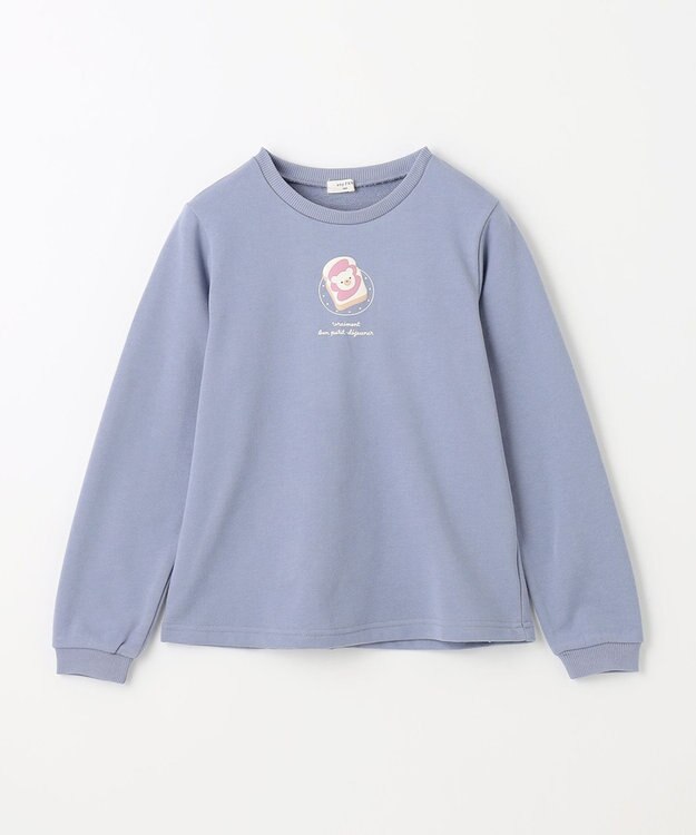 ANY KIDS 【春まで主役】アニマル発泡プリントトレーナー サックスブルー