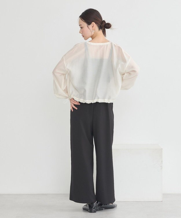 earth music&ecology シアーショートシャツブルゾン Off White