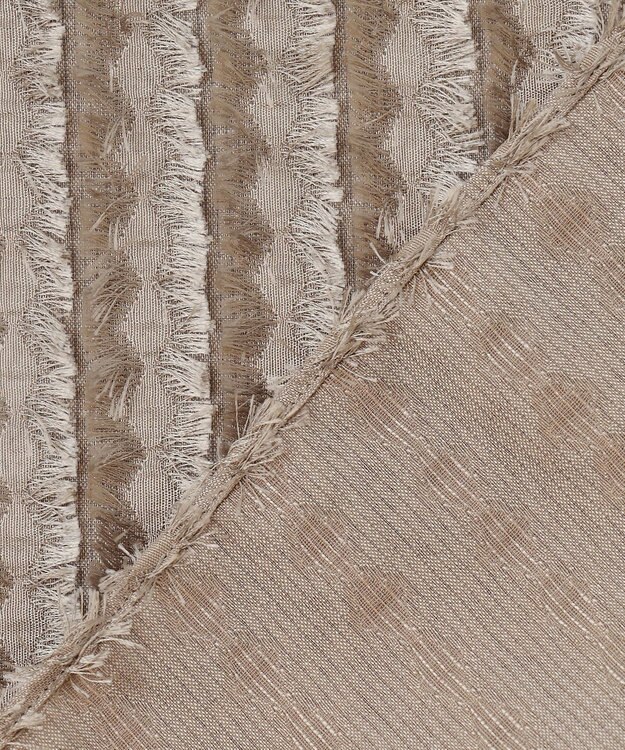 自由区 【セットアップ対応・洗える】フリンジジャガード ブラウス モカ