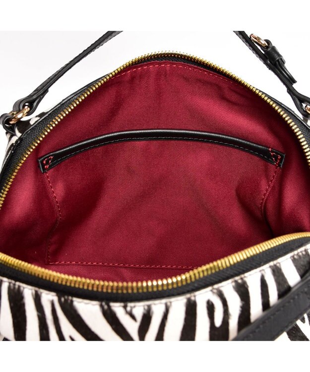 LA BAGAGERIE カウヘアーミニバッグ ゼブラ