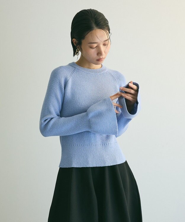 Green Parks armonia．袖フレアニットプルオーバー Blue