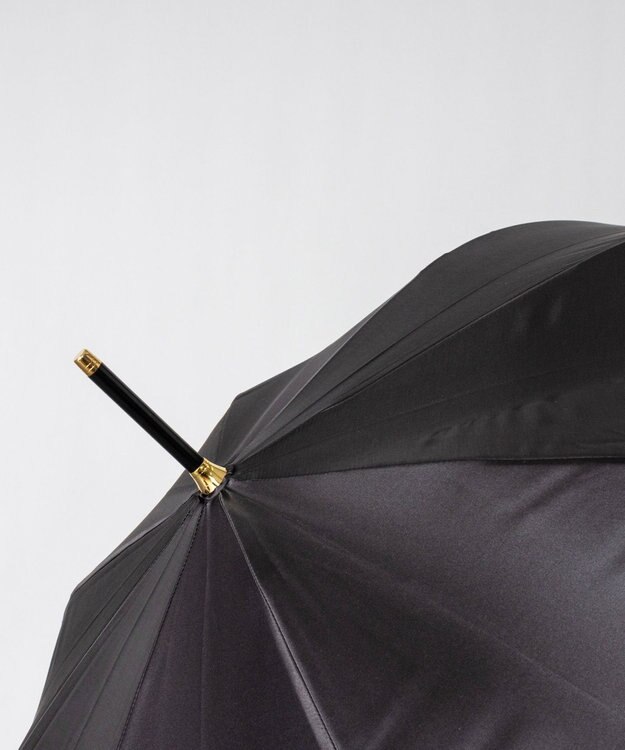 AURORA シャルルジョルダン　ポリエステルサテン　ローズプリント耐風傘 ブラック