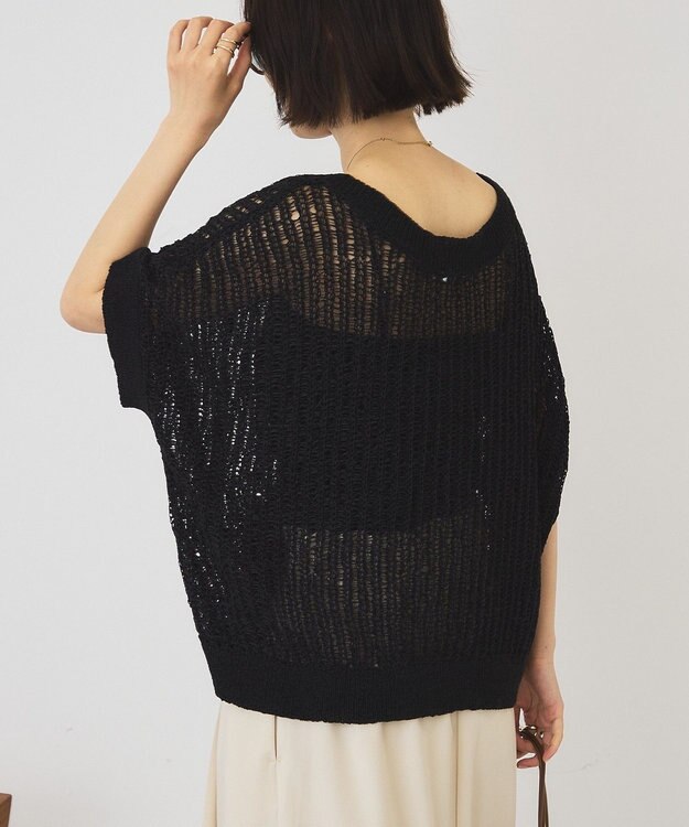 AMERICAN HOLIC 透かし畦ルーズニット Black