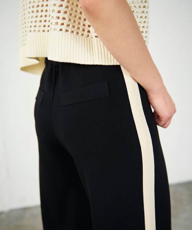 GRACE CONTINENTAL バイカラーニットパンツ ブラック