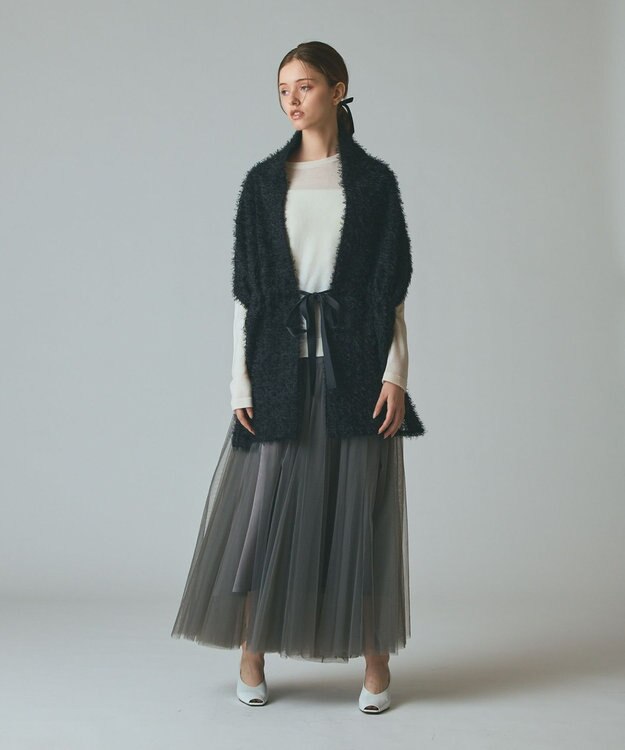 GRACE CONTINENTAL フェザーチュールストール ブラック